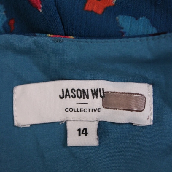 Jason Wu- Blue Leopard Midi Dress - Size 14 - Picture 9 of 12